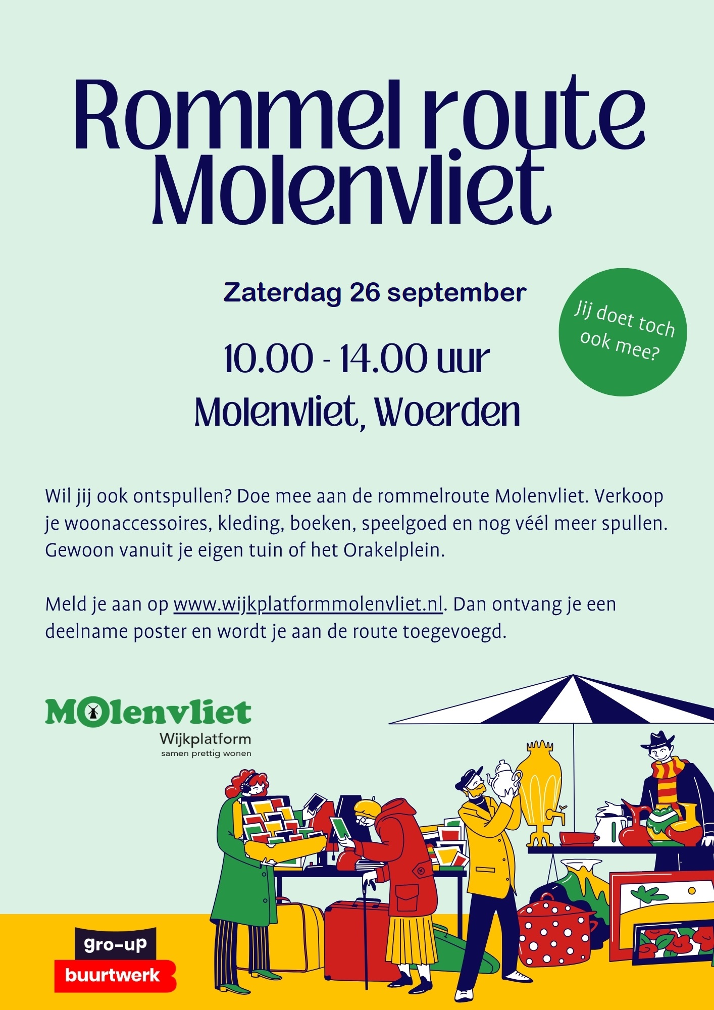Meedoen Rommelmarkt route molenvliet 2026